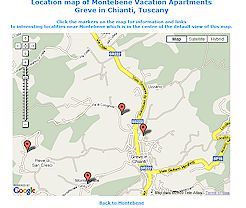 Location of Montebeni vacation apartments