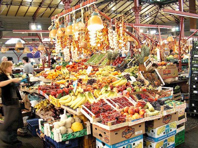 Fresh fruit and vegetables in a Tuscan market